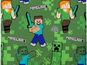 Set Lenzuola Singolo Minecraft Ufficiale, Cotone 100%