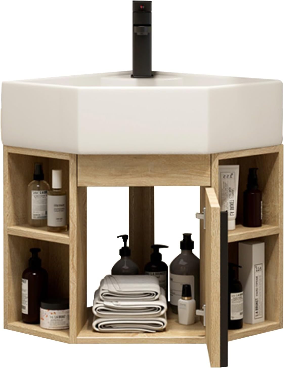 Mobile bagno angolare con lavabo sospeso 40cm