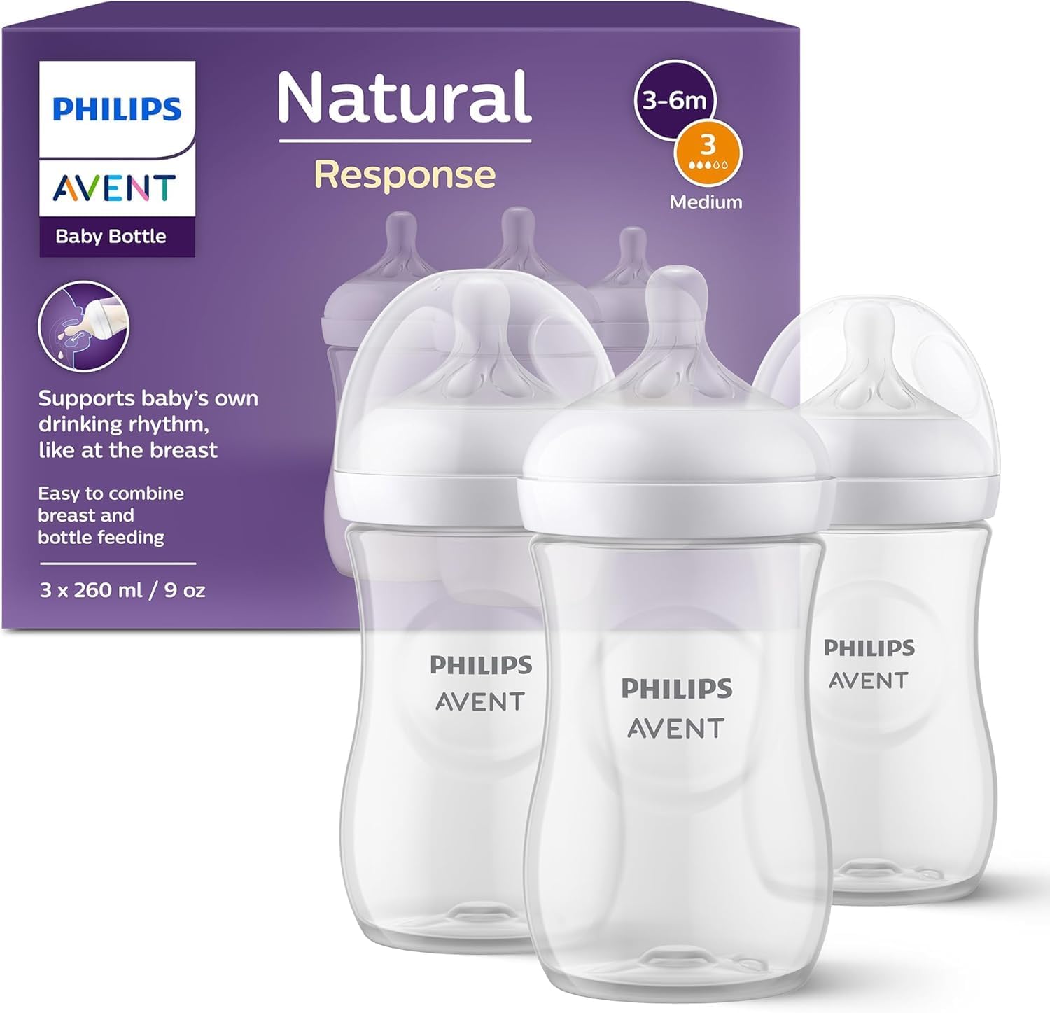 Philips Avent Biberon Natural Response 3x260 ml