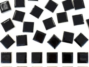 50 piastrelle mosaico nere artigianato 2,5 cm assortite