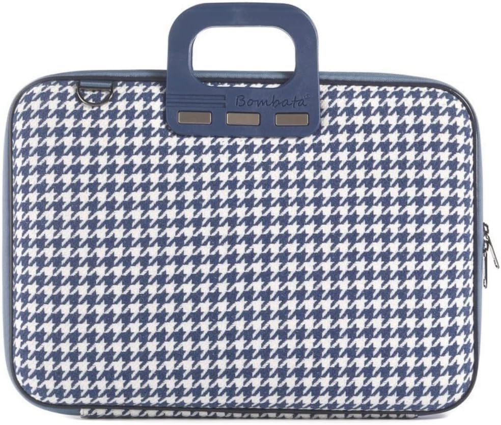Bombata Pied de Poule - Borsa PC 15.6" in Pelle Sintetica Blu