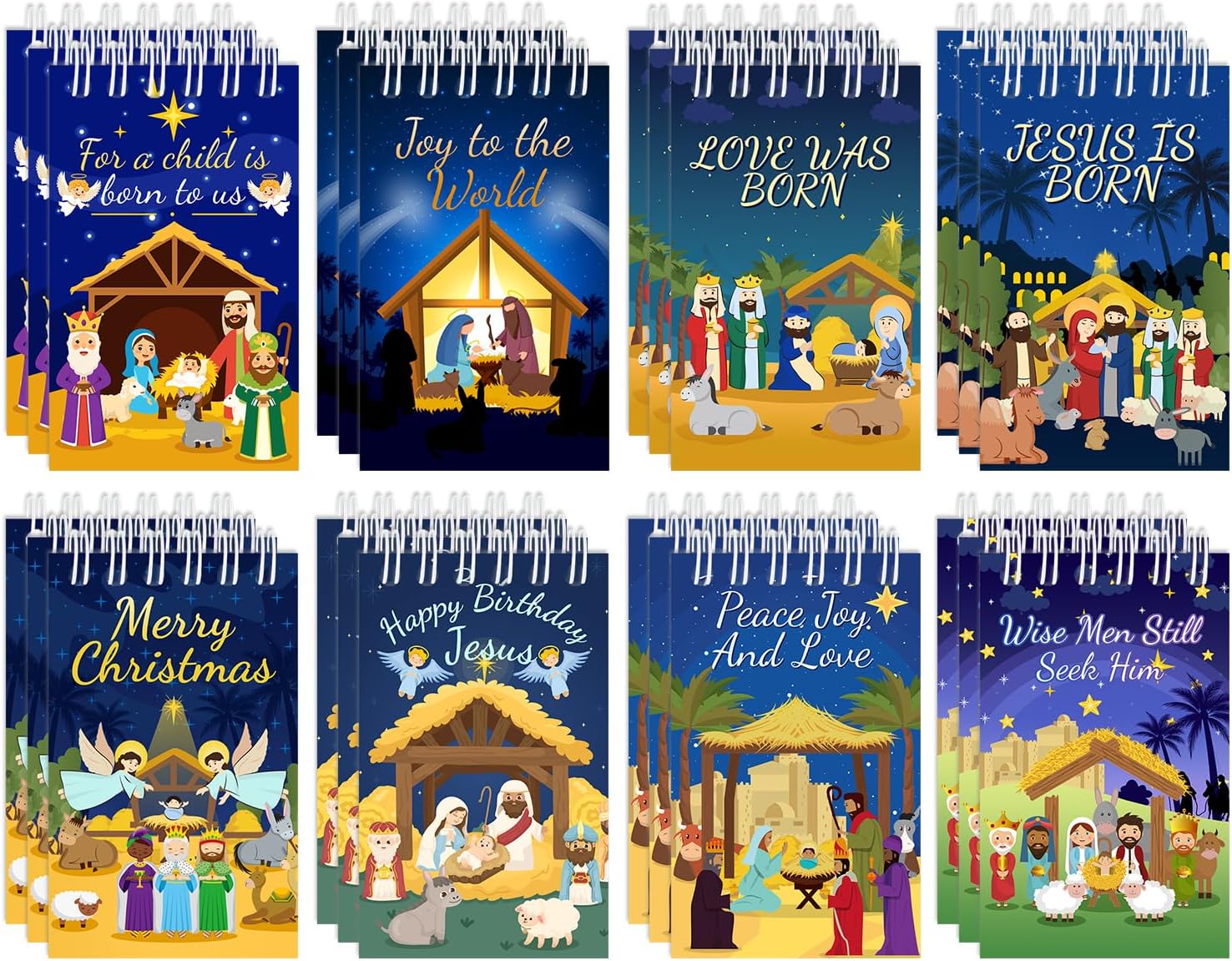 24 Mini Taccuini Presepe Natale - Regali Religiosi