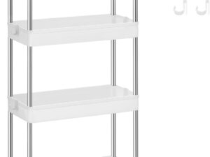 SONGMICS Carrello portaoggetti a 4 livelli, bianco