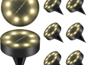 Carehabi 8 Luci Solari da Giardino IP68 - Marrone/Bianco Caldo