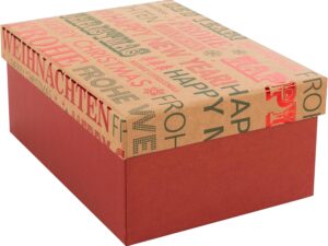 Scatola regalo rossa Idena 20x15 cm - Buon Natale & Anno Nuovo