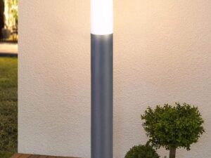 BAKAJI Lampada Paletto Esterno 100 cm Acciaio Inox Grigio
