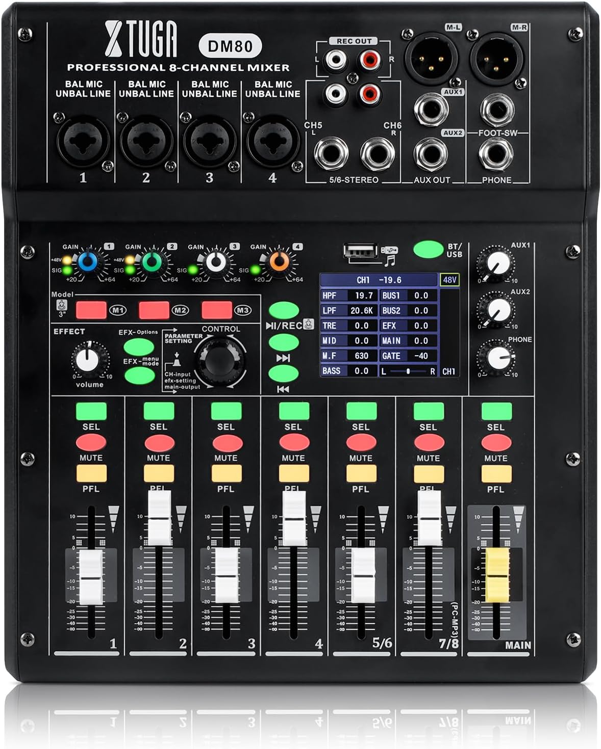 XTUGA DM80: Mixer 8 canali professionale per studio e live
