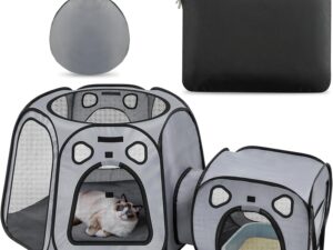 Box portatile per gatti Snuvid, 2 zone e pieghevole