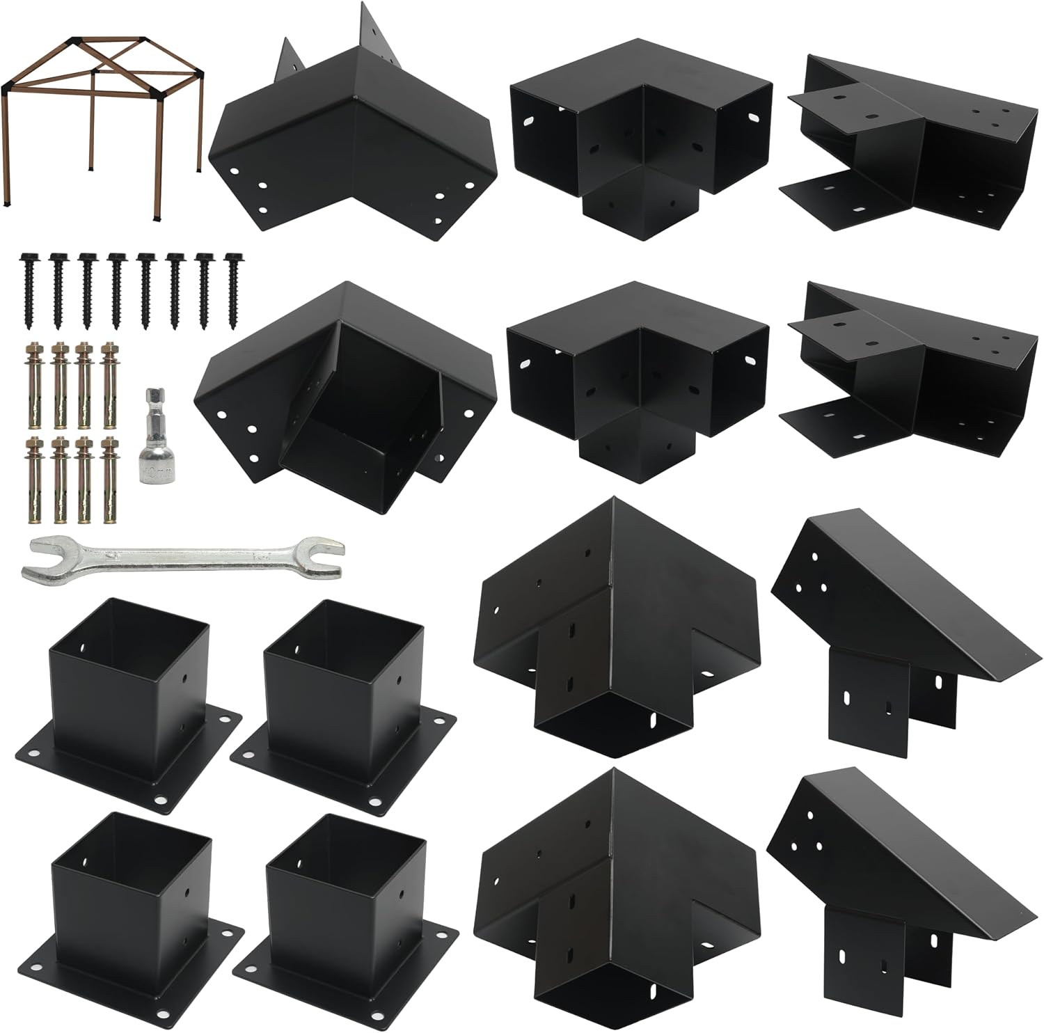 Kit pergole 30° per struttura 10,2x10,2 cm - Riyhch
