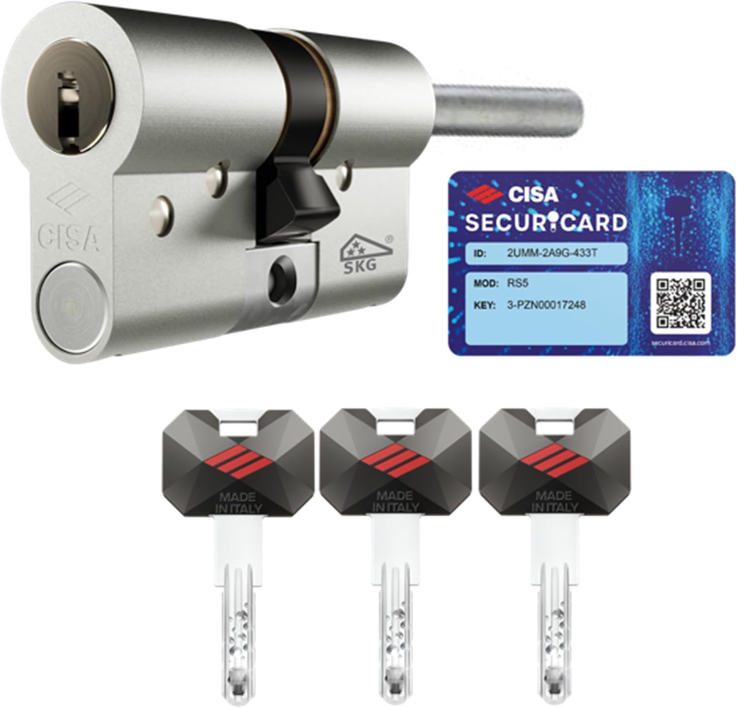 CISA RS5 Cilindro Europeo 30/30 con 5 File di Perni - Massima Sicurezza