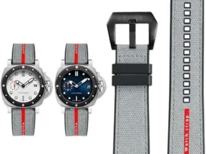 Cinturino silicone nero-grigio da uomo 22 mm per Panerai