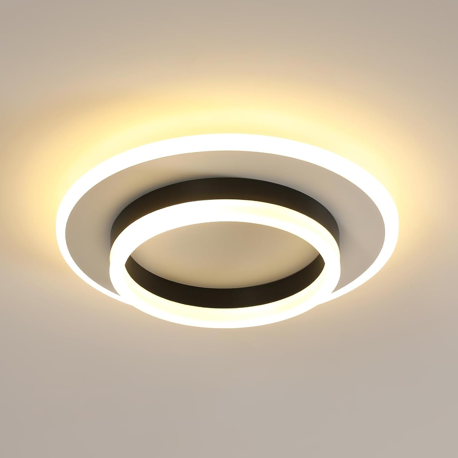 Goeco Plafoniera LED Rotonda 28W Bianca & Nero
