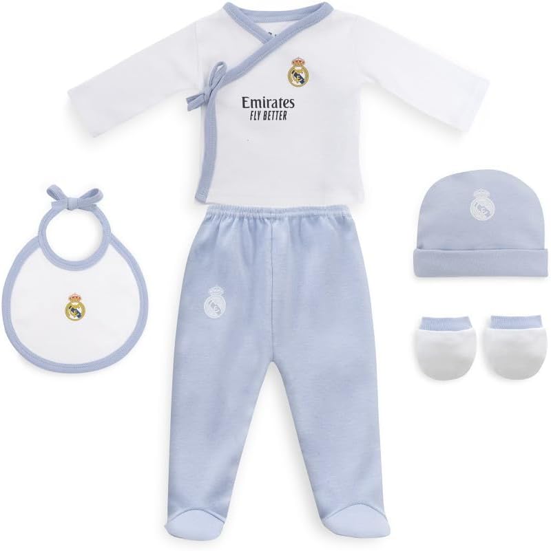 Set Regalo Real Madrid Neonato 5 Pezzi - Azzurro