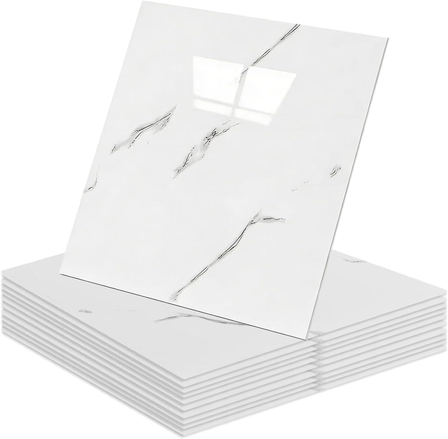 NIYATA piastrelle autoadesive 30x30 cm bianco, 10 pezzi