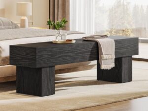 Tribesigns Panca 160 cm in legno nero - Stile rustico