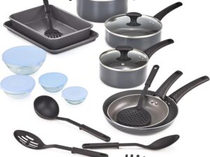 Set pentole antiaderenti Bella 21 pezzi, colori nero