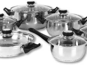 PARENCE.- Set pentole acciaio inox 12 pezzi | Induzione inclusa