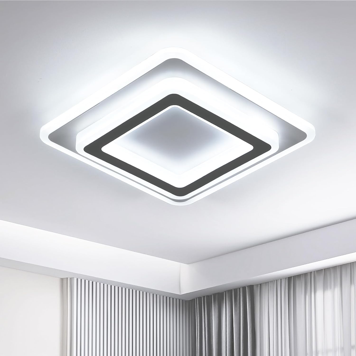 Goeco Plafoniera LED Quadrata 30x30 cm, 38W 4275lm Bianco Freddo