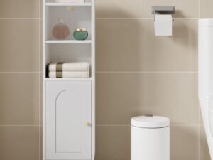 Hzuaneri Armadietto bagno stretto 20x25x95 cm bianco