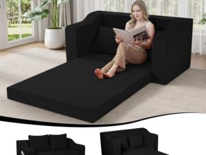 Divano letto convertibile MeMoreCool in velluto nero