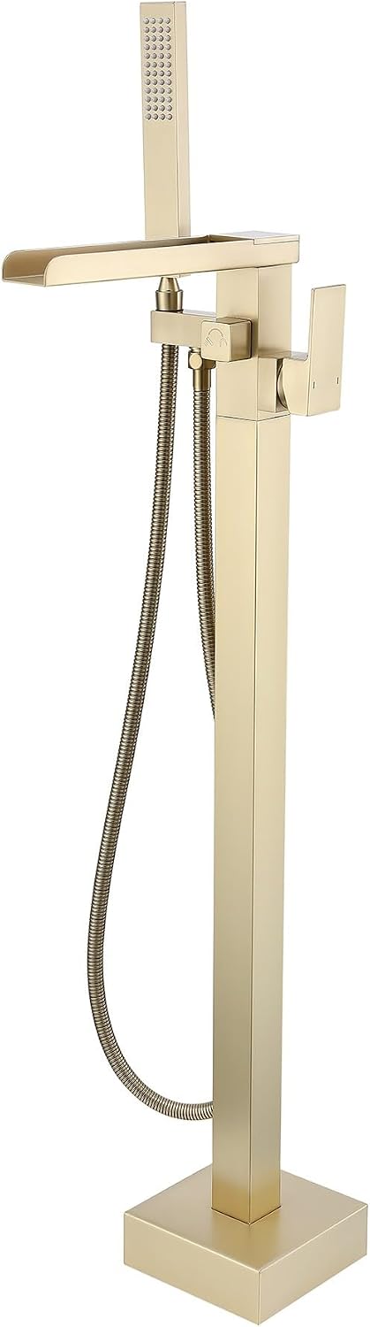 Miscelatore bagno autoportante nero oro spazzolato