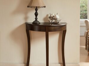 Tavolo consolle mezzaluna in legno massello Walnut