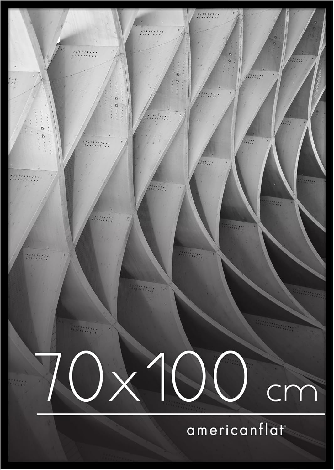 Cornice Americanflat 70x100 cm Nera con Pannello Protettivo
