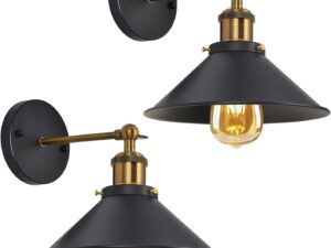 2 Lampade Parete Vintage Industriali E27 Regolabili