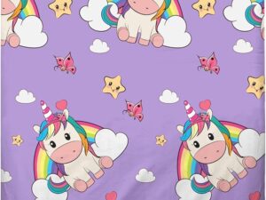 Hermet Unicorno Lenzuolo Singolo Bambina Lilla