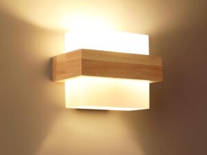 Applique Vintage in Legno Comely, Lampada a Muro E27