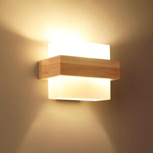 Applique Vintage in Legno Comely, Lampada a Muro E27