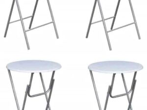vidaXL 4 Tavoli Bar Pieghevoli Rotondi 60x112 cm